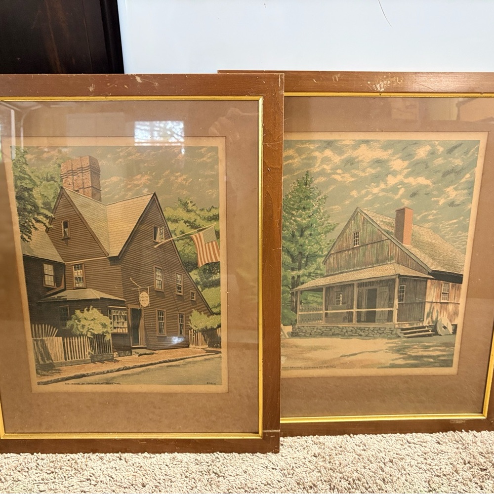 Rustic Brown Framed Home Art Set